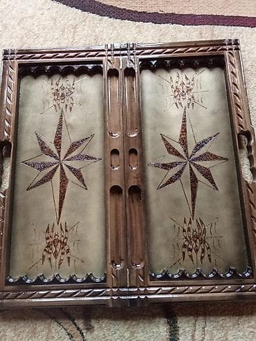 idman mallari kreditle: Taxta nərd taxtası (əl işidir) - Material: cilalanmış ağac, laklanmış — 3