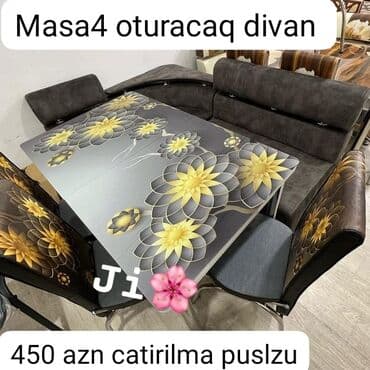 parçaların topdan satışı: Qonaq otağı üçün, Açılmayan, Dördbucaq masa, 4 stul — 7