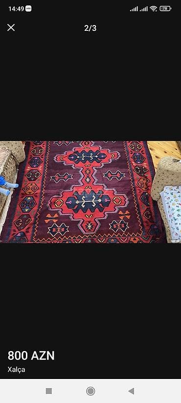 antik xalça: Qəbələ xalçası. 2 palas 1 xalça. 90 yıl 3.5metre palas Xalça 2 metre — 1