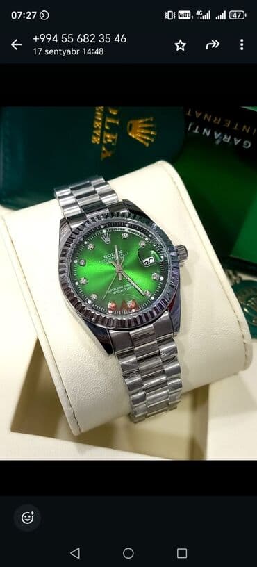 el fecr saat: Yeni, Qol saatı, Rolex, rəng - Qızılı — 17