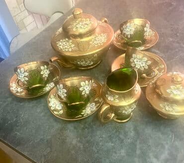 gehve: Çay dəsti, rəng - Yaşıl — 5