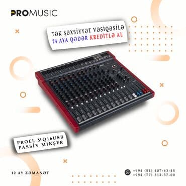 Proel MQ16USB model passiv mikşer ( aparat, səs avadanlığı )