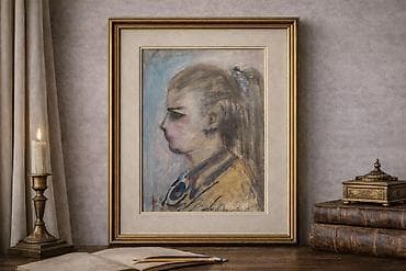 Портрет девочки. Масло на бумаге Размер: 30 × 22 см Описание lalafo.az -da Портрет девочки. Масло на бумаге Размер: 30 × 22 см Описание