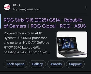sony notebook: ⁠ASUS ROG Strix G18 2025 G814 Ryzen 9 9955HX RTX 5070⁠ Cemi 50 saat — 3