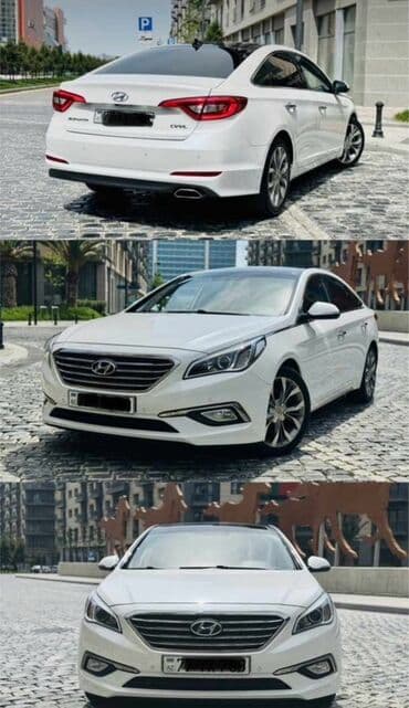 turbo az hyundai i30 dizel: Ağ rəngdə, zərif dizaynlı Hyundai Sonata sedanı. Avtomobilin arxa — 1