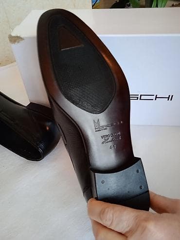 Ayaqqabılar: İtaliya "MORESCHI" firması natural dəri əl işi qara rəng 41 razmer — 3