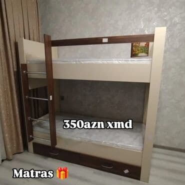 ağac əkən: İki mərtəbəli çarpayı - Material: ağac və MDF kombinasiya, möhkəm — 1