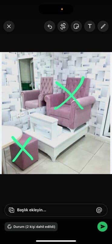 işlenmiş kubik: Manikür/pedikür üçün salon mebeli dəsti - Ağ rəngli yüksəldilmiş — 1