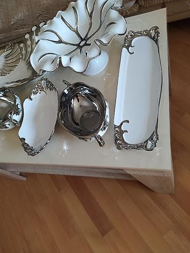 ağ sement: Nahar dəsti, rəng - Ağ, Farfor — 10