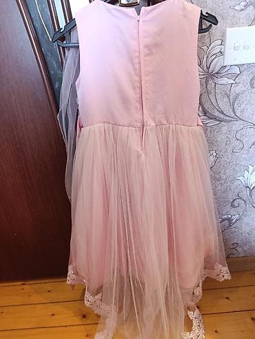 Uşaq geyimi və ayaqqabıları: Uşaq üçün zərif ziyafət/şənlik donu - Rəng: açıq çəhrayı (pudra) - — 3