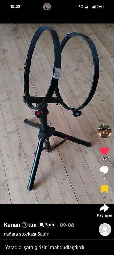 Nağara stoykası - Nağara üçün iki halqalı, tənzimlənən tutacaqlı