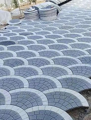 Dekorativ beton baxça/hasar döşəmə plitələri – yarımdairəvi