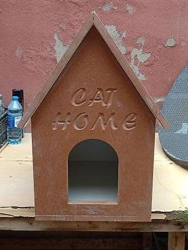 pişik evleri: Pişik evi – “CAT HOME” yazılı - Material: sıxılmış ağac/taxta lövhə — 3