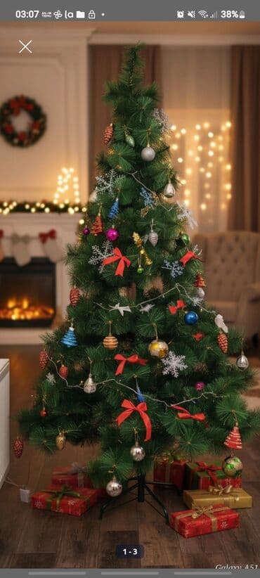 zeytun agaci: Bayram dekoru üçün süni Yeni il ağacı - Klassik konus formalı, sıx və — 2