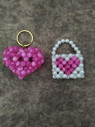 mini çanta: Muncuqdan hazırlanmış aksesuar dəsti - Ürün tərkibi: 2 ədəd əl işi — 1