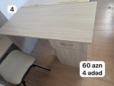 Ofis masaları: Ofis masası – açıq ağac teksturalı laminat örtük. Xüsusiyyətlər: - — 1