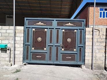 Yeni Dəmir Həyət darvazası, Yana açılan, 3 m, Mexaniki, Qapı ilə, Kredit yoxdur, Ödənişli quraşdırma, Ünvandan götürmə, Ödənişli çatdırılma, Rayonlara çatdırılma