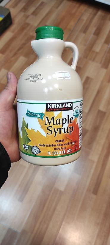 İçkilər: Kirkland Signature Organic Maple Syrup – 1L (33.8 fl oz) - 100% təbii — 1