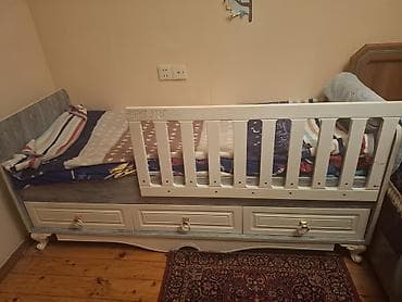 matras: Uşaq çarpayısı – yanlıqla və çekmecəli - Material: MDF/taxta — 2