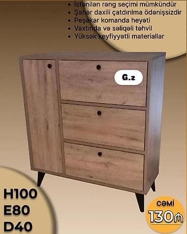 Dəhliz üçün, Siyirməli, Güzgüsüz, Pulsuz quraşdırılma, Kredit yoxdur