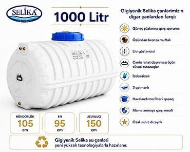 plasmas panel: SELİKA 1000 Litr Su Çəni Texniki göstəricilər: - Tutum: 1000 litr - — 1