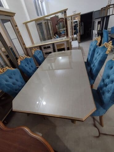 Tavalar: Qonaq otağı üçün, Açılmayan, Dördbucaq masa, 6 stul — 4