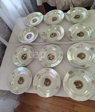 Boşqablar, 12 ədədli dəst, rəng - Ağ, Farfor, Almaniya