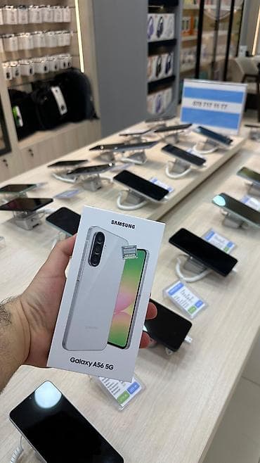 sim nomreler satisi: Samsung Galaxy A56 5G, 256 GB, rəng - Ağ, Barmaq izi — 1