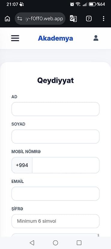 derzi elanlari 2024: Veb saytların hazırlanması, Mobil tətbiqlərin hazırlanması | Domen, Hosting — 2