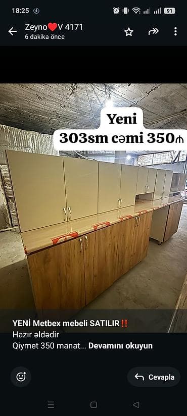 *YENİ Metbex mebeli SATILIR*‼️ Hazır əldədir Qiymet 350 manat Olcusu