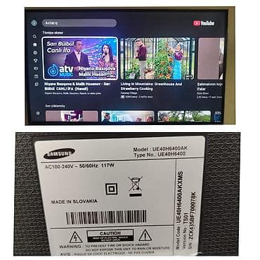 tv kransteyn: İşlənmiş Televizor Samsung 40" FHD (1920x1080), Ünvandan götürmə — 1