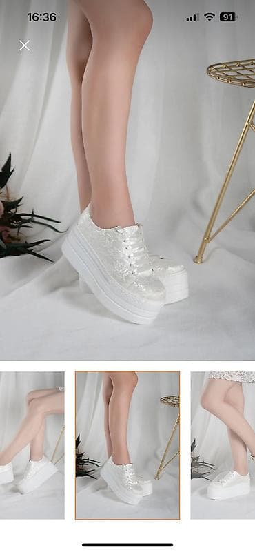 qadın ayaqqabi: Ölçü: 38, rəng - Ağ, Yeni — 3