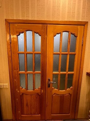 Taxta otaq qapıları dəsti - Material: təbii ağac (şpon deyil), bərk