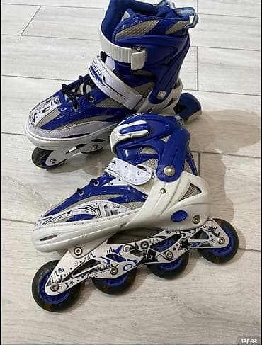 skate: Rollar (inline skates) – GOSOME brendi, mavi/ağ rəngdə. - Təkər sayı — 4