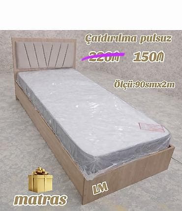 *Tək çarpayı+matras🎁* _*SİFARİŞLƏ VƏ YENİ*_ *Qiymət 