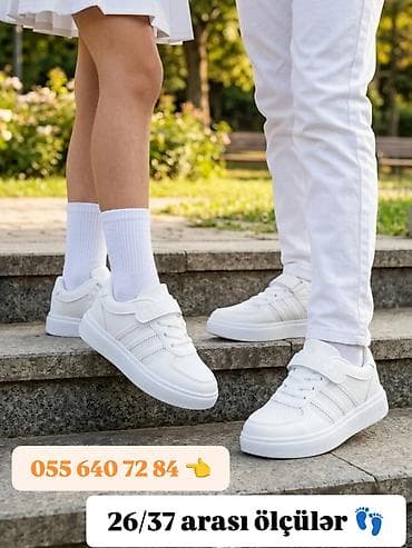 krosovka ayaqqabı: Rəng - Ağ Krossovkalar, Ölçü: 26, Uniseks — 1