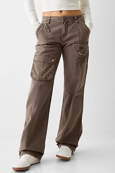 Şalvar, Bershka, XS, rəng - Qəhvəyi