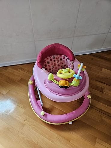 oyuncaq robot: Uşaq gəzdirəni / yürüteç - Rəng: çəhrayı tonlarda, naxışlı oturacaq - — 3