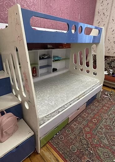 matras aliram: Uşaq üçün iki qatlı modul çarpayıu - Aşağı hissə: geniş bir — 2