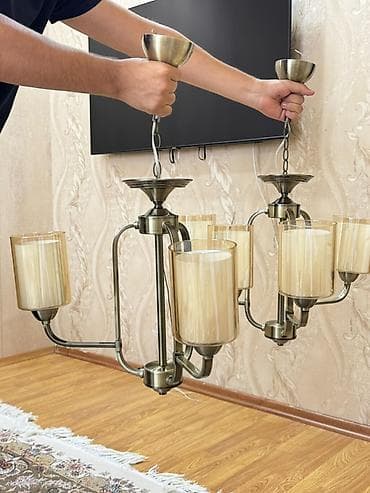 lyustr: Çılçıraq, 3 lampa, Metal — 1
