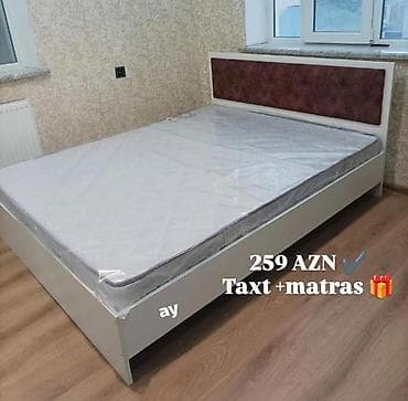 taxt satilir: Yeni, İkinəfərlik çarpayı, Bazasız, Matras ilə, Siyirməsiz, Azərbaycan — 3