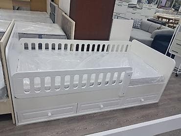 sadə matras: Uşaq çarpayısı – ağ rəng, qoruyucu bortlarla - Dizayn: Ağ rəngli — 2