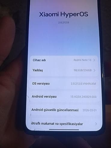 iphone 17 pro silver: Redmi Note 13, 256 GB, rəng - Qara, Qırıq, Sensor, Barmaq izi — 1