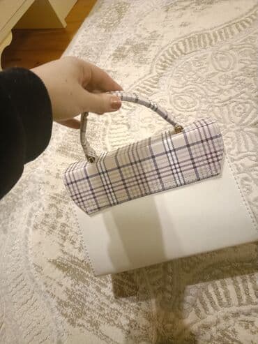 VAZ (LADA): Zərif dizaynlı qadın əl çantası - Model: üst hissəsi dama (plaid) — 3