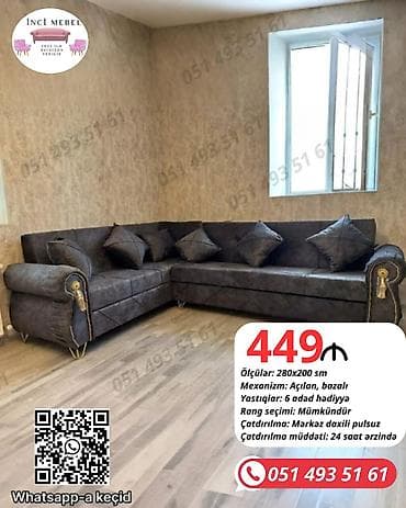 Künc divan, Yeni, Açılan, Bazalı, Parça, Şəhərdaxili pulsuz çatdırılma