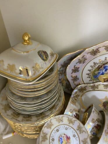 Nahar dəsti, rəng - Qızılı, Farfor