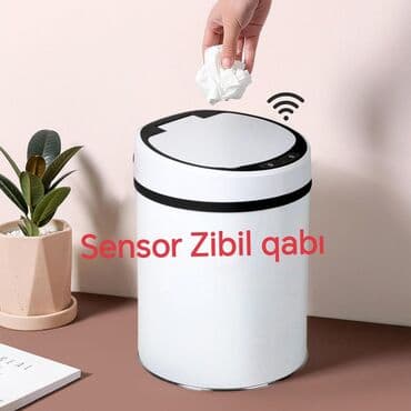 nomre qabi: Zibil qabı sensor Sensor Zibil qabı 3 ölçudə 2 rənde ağ ve qızılı reng — 1