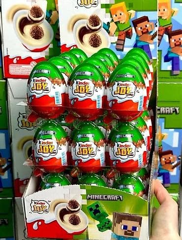 şüşə konfet: Məhsul: Kinder Joy – Minecraft temalı kolleksiya zakaz üçün whatsapp — 1