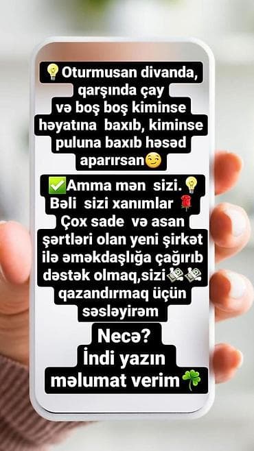 Xanımlar üçün yeni əməkdaşlıq imkanı! Sadə və asan şərtlərlə