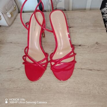 Ölçü: 37, rəng - Qırmızı, İşlənmiş